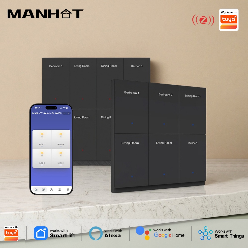 Smart Home Diy - Manhot DIY Naam Schakelaar Zigbee Smart