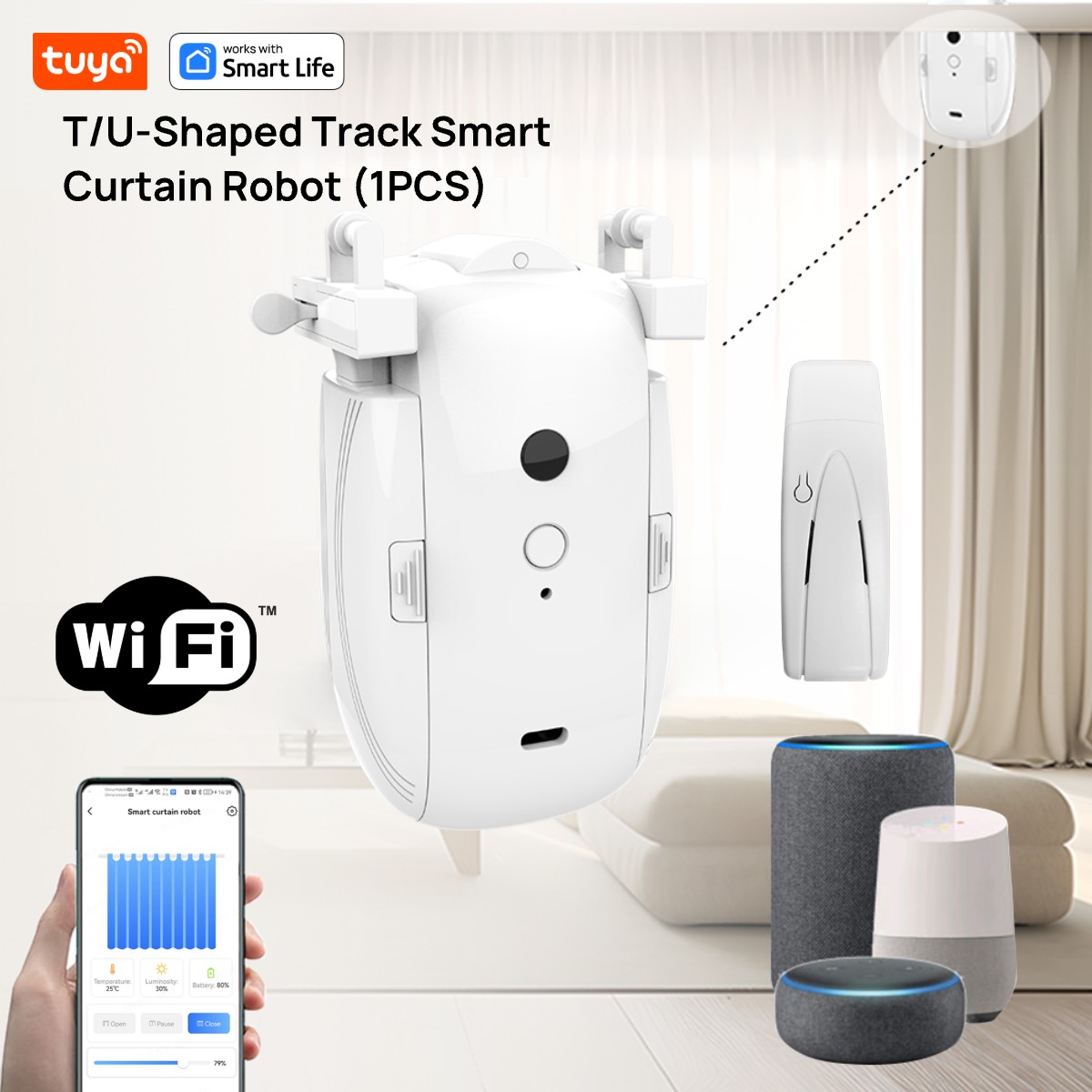 Smart Home Website - Tuya Smart WiFi-gordijnrobot (1 stuks met