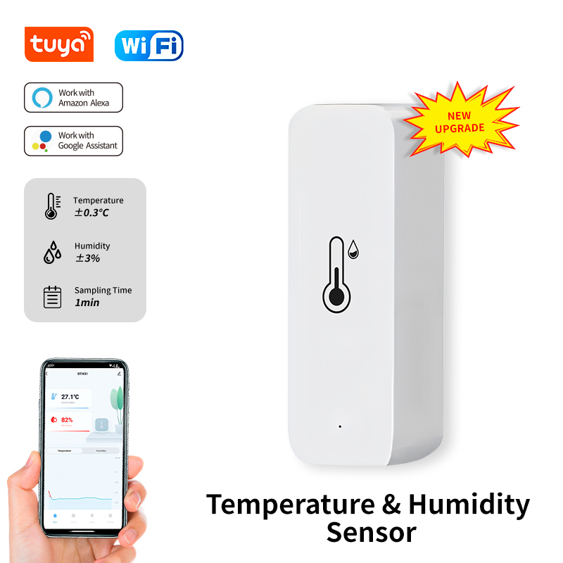 Smart Home Voice Assistant - Tuya WiFi temperatuur- en vochtigheidssensor Indoor
