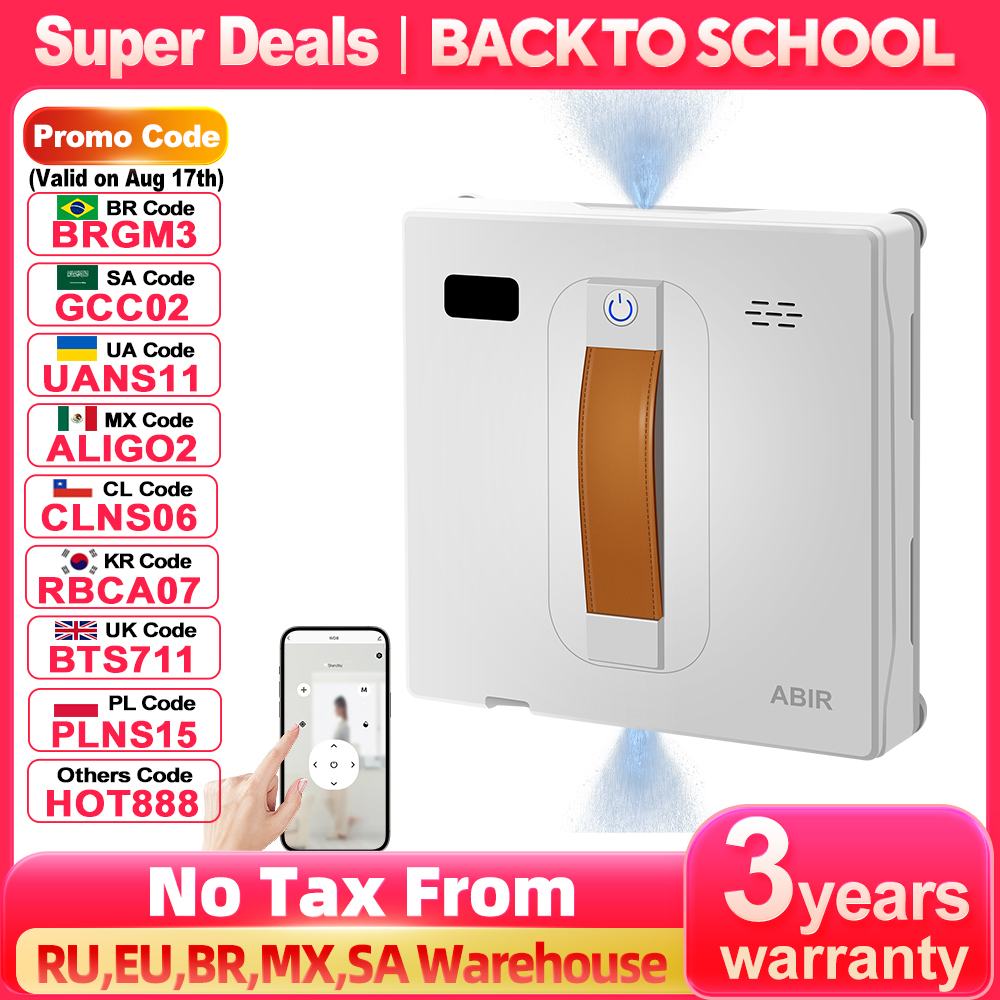 Smart Home For Windows - (Promocode: SA2200)Robotraamreiniger ABIR WD8, Dubbele Watersproeier,