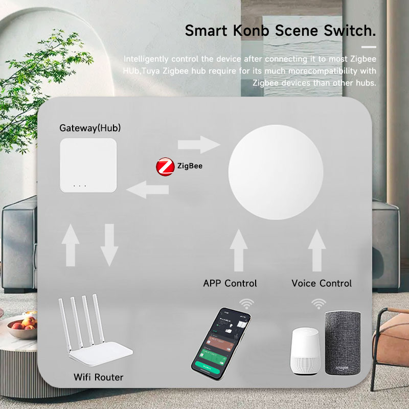 Tuya ZigBee slimme draadloze k - Smart Home Voice Assistant recensie en prijs