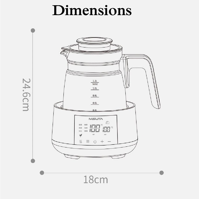 1.2L elektrische waterkoker me - Home Smart Kettle recensie en prijs